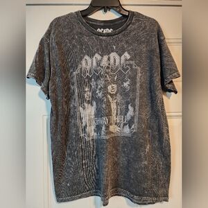 AC/DC Highway To Hell Faded Black Graphic T-Shirt